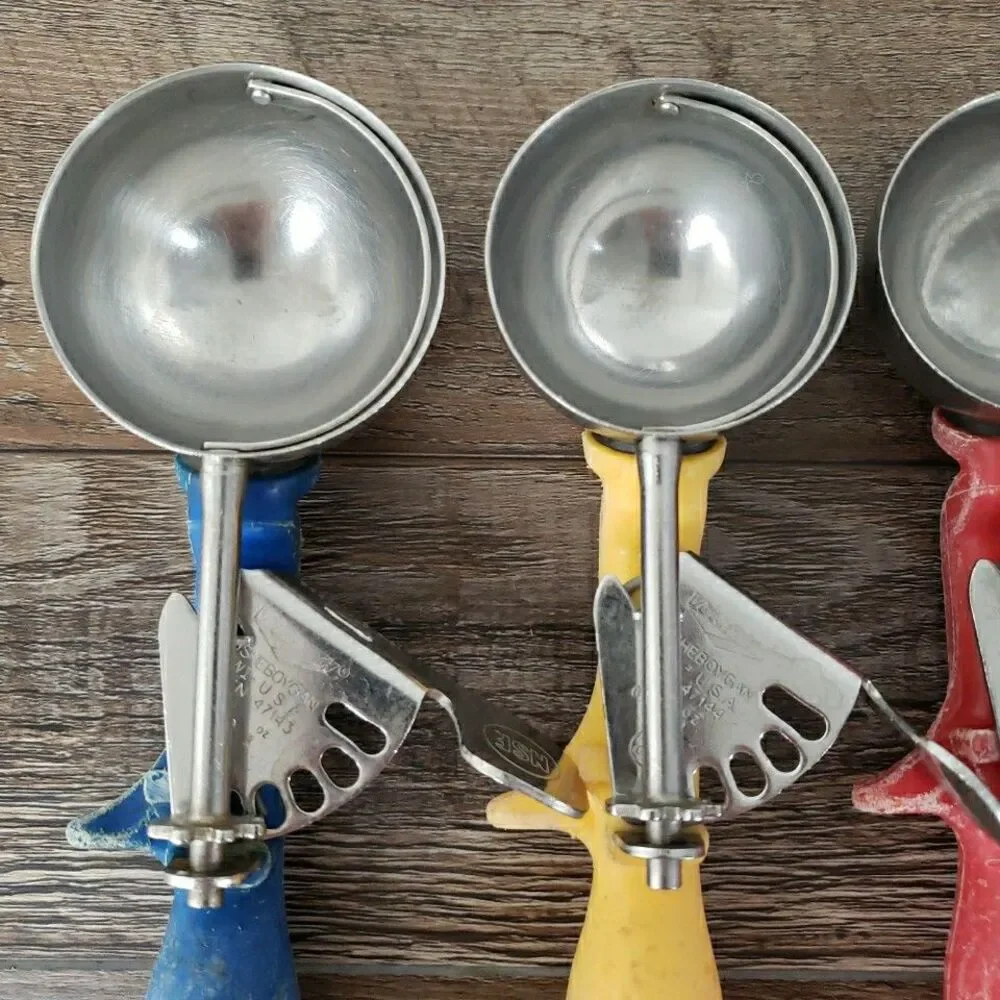 Volrath Ice Cream Scoops Set Of 4 Blue Red Yellow Purple Handle Stainless